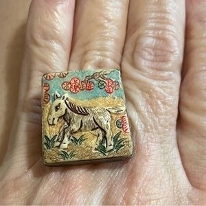 Vintage Chinese Export Year of the Horse Zodiac Sterling Silver Ring
Fun Quirky